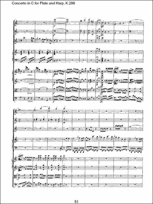C调长笛与竖琴协奏曲,-K.299-二-长笛五线谱|长笛谱