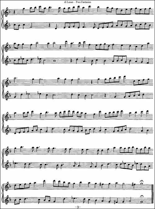 迪.拉索长笛二重奏2段幻想曲-Two-Fantasies--长笛五线谱|长笛谱