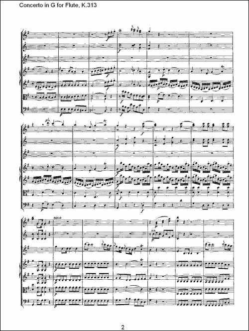 Concerto-in-G-for-Flute,-K.313-G调长笛协奏-长笛五线谱|长笛谱