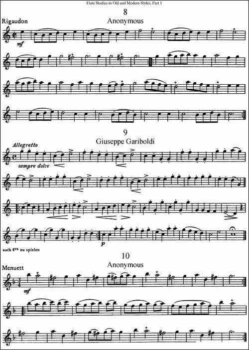 斯勒新老风格长笛练习重奏曲-第一-NO.8-NO.10-长笛五线谱|长笛谱