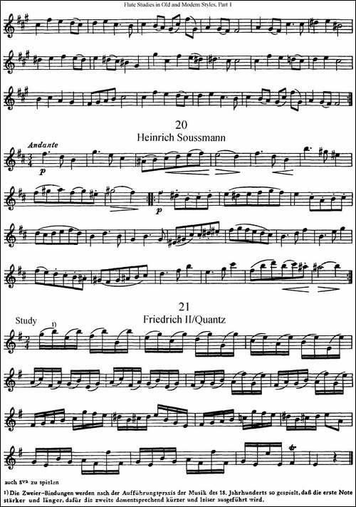 斯勒新老风格长笛练习重奏曲-第一-NO.17-NO.21-长笛五线谱|长笛谱