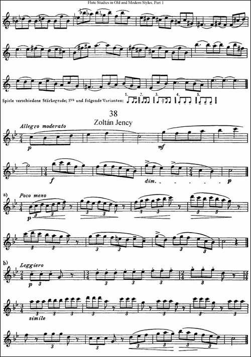斯勒新老风格长笛练习重奏曲-第一-NO.36-NO.42-长笛五线谱|长笛谱