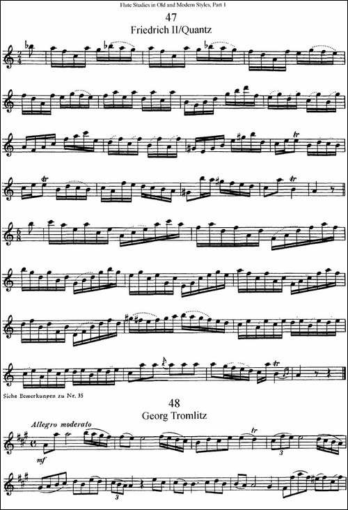 斯勒新老风格长笛练习重奏曲-第一-NO.47-NO.49-长笛五线谱|长笛谱