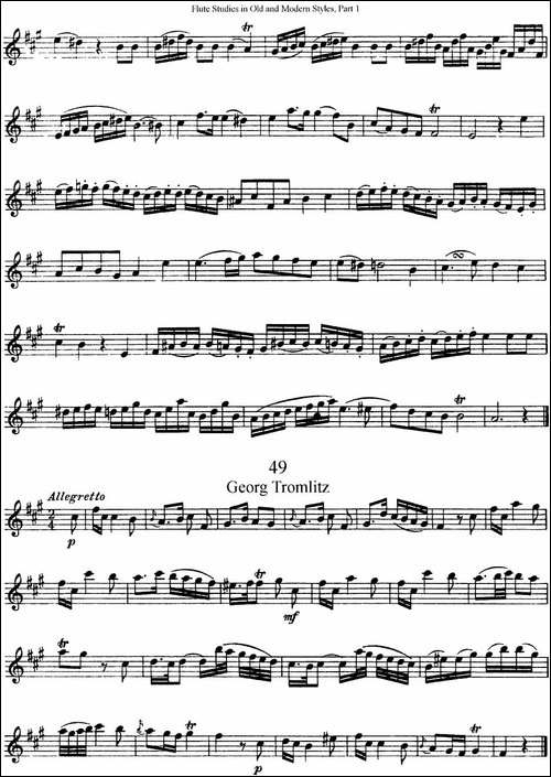 斯勒新老风格长笛练习重奏曲-第一-NO.47-NO.49-长笛五线谱|长笛谱
