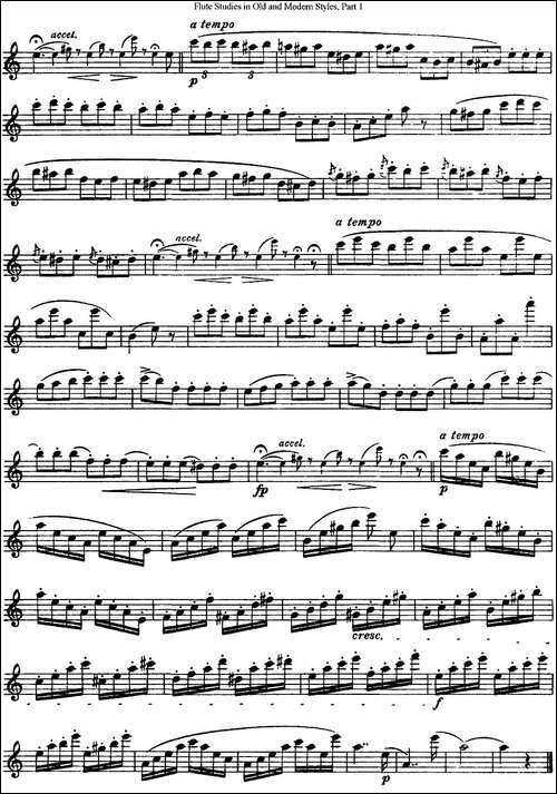 斯勒新老风格长笛练习重奏曲-第一-NO.57-NO.58-长笛五线谱|长笛谱