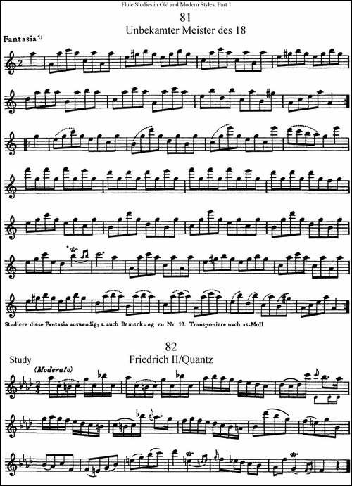 斯勒新老风格长笛练习重奏曲-第一-NO.81-NO.82-长笛五线谱|长笛谱