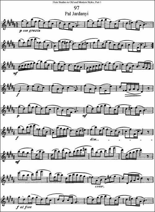 斯勒新老风格长笛练习重奏曲-第一-NO.97-NO.99-长笛五线谱|长笛谱