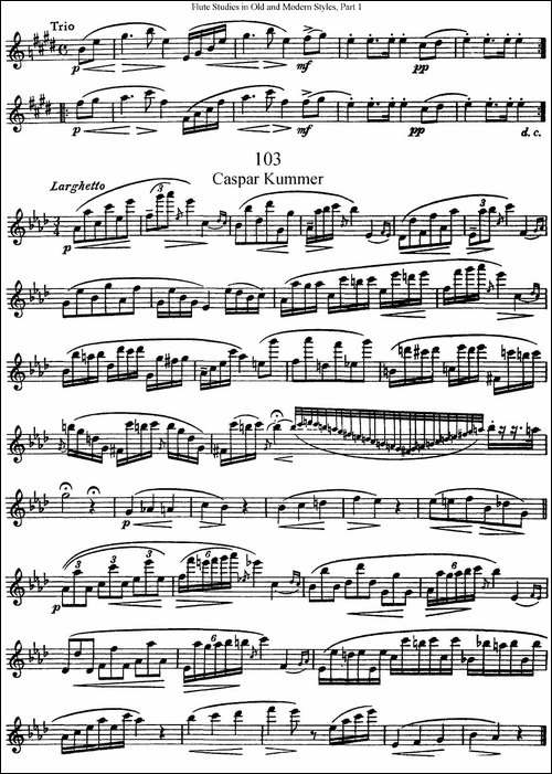 斯勒新老风格长笛练习重奏曲-第一-NO.102-NO.1-长笛五线谱|长笛谱