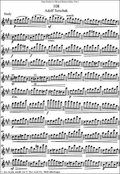 斯勒新老风格长笛练习重奏曲-第一-NO.108-长笛五线谱|长笛谱