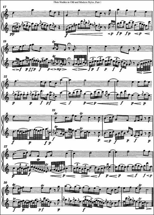 斯勒新老风格长笛练习重奏曲-第一-NO.112-长笛五线谱|长笛谱