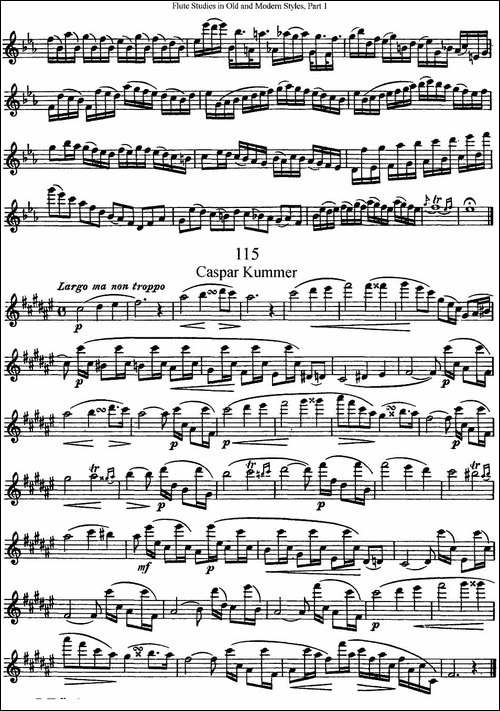 斯勒新老风格长笛练习重奏曲-第一-NO.113-NO.1-长笛五线谱|长笛谱