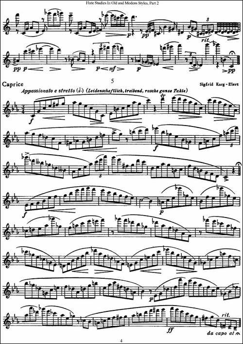 斯勒新老风格长笛练习重奏曲-第二-NO.3-NO.5-长笛五线谱|长笛谱