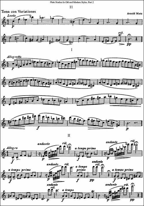 斯勒新老风格长笛练习重奏曲-第二-NO.11-长笛五线谱|长笛谱