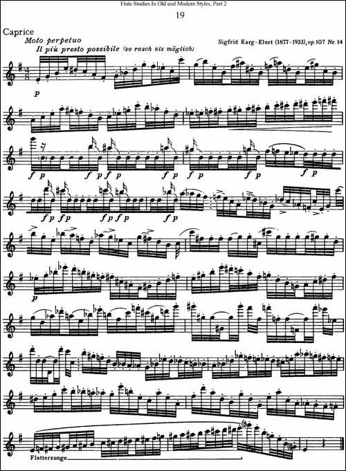 斯勒新老风格长笛练习重奏曲-第二-NO.19-长笛五线谱|长笛谱