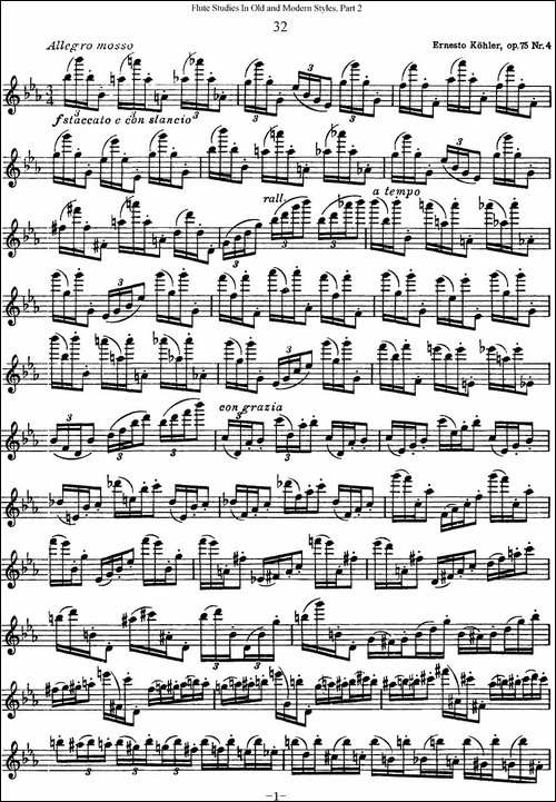斯勒新老风格长笛练习重奏曲-第二-NO.32-长笛五线谱|长笛谱
