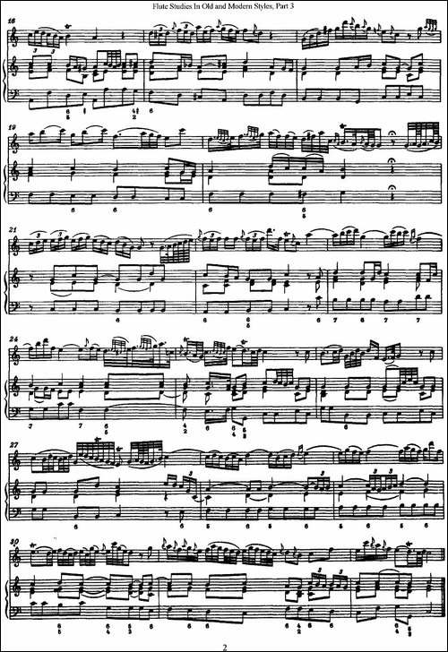 斯勒新老风格长笛练习重奏曲-第三-NO.1-NO.2-长笛五线谱|长笛谱