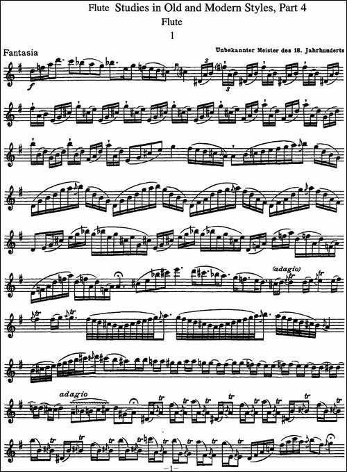 斯勒新老风格长笛练习重奏曲-第四-NO.1-NO.2-长笛五线谱|长笛谱