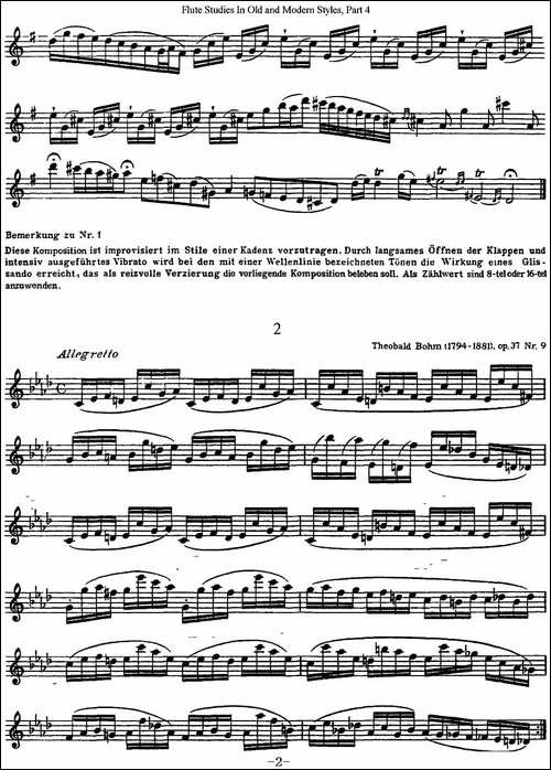 斯勒新老风格长笛练习重奏曲-第四-NO.1-NO.2-长笛五线谱|长笛谱