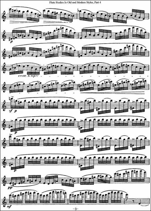 斯勒新老风格长笛练习重奏曲-第四-NO.7-长笛五线谱|长笛谱