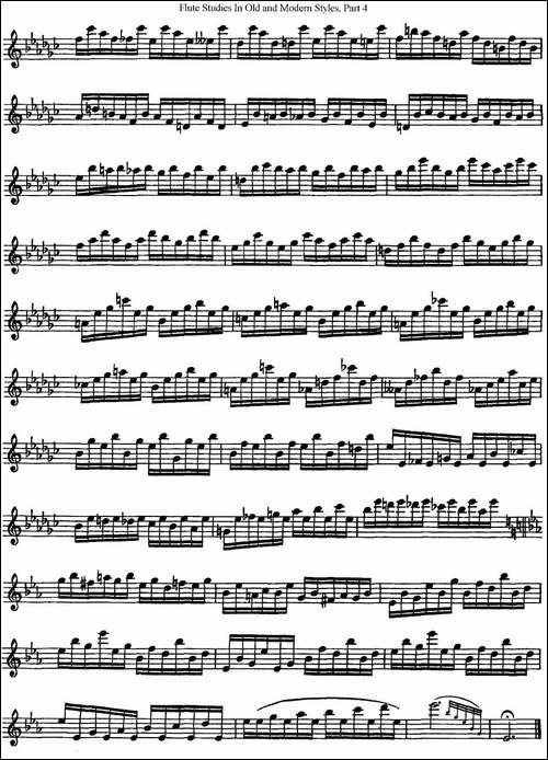 斯勒新老风格长笛练习重奏曲-第四-NO.9-长笛五线谱|长笛谱