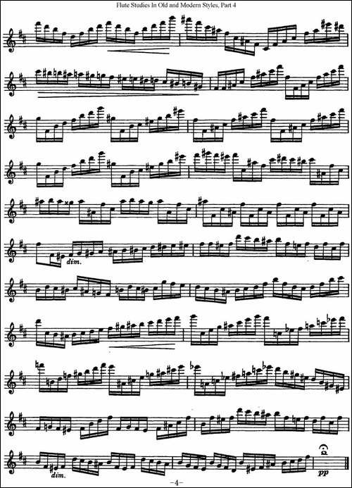 斯勒新老风格长笛练习重奏曲-第四-NO.12-长笛五线谱|长笛谱