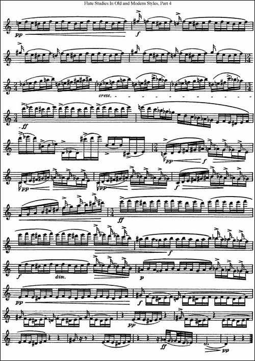 斯勒新老风格长笛练习重奏曲-第四-NO.16-长笛五线谱|长笛谱