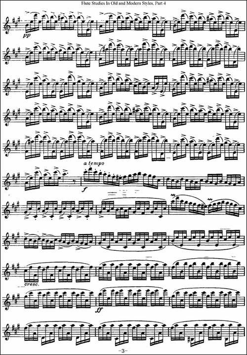 斯勒新老风格长笛练习重奏曲-第四-NO.17-NO.18-长笛五线谱|长笛谱