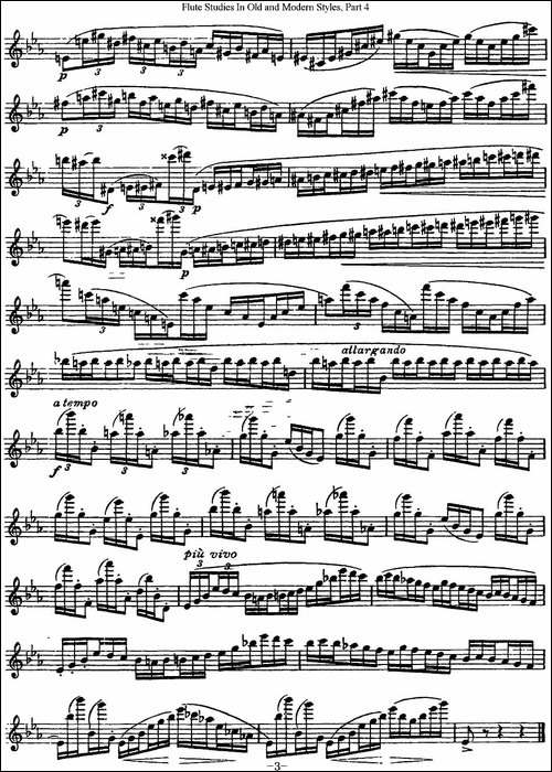 斯勒新老风格长笛练习重奏曲-第四-NO.19-长笛五线谱|长笛谱