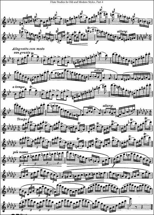 斯勒新老风格长笛练习重奏曲-第四-NO.23-长笛五线谱|长笛谱