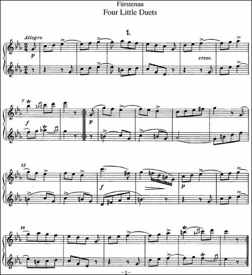 福斯特劳长笛重奏4小段-长笛五线谱|长笛谱