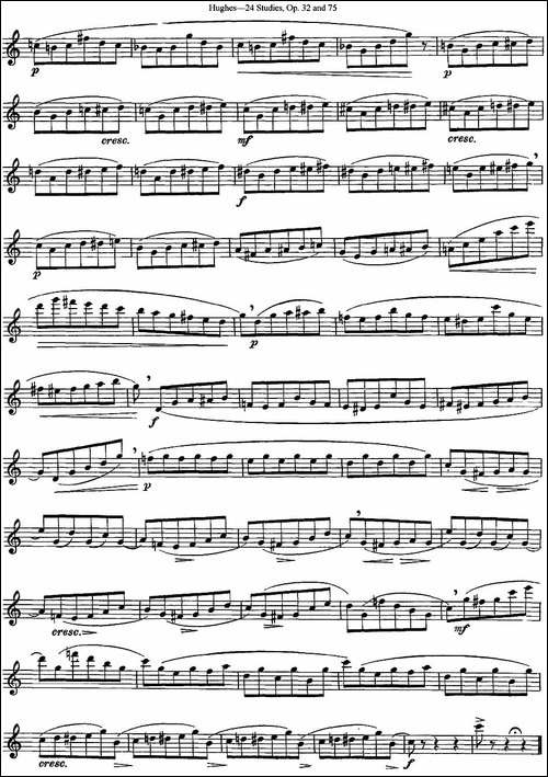胡埃斯24首长笛练习曲Op.32-NO.5-长笛五线谱|长笛谱