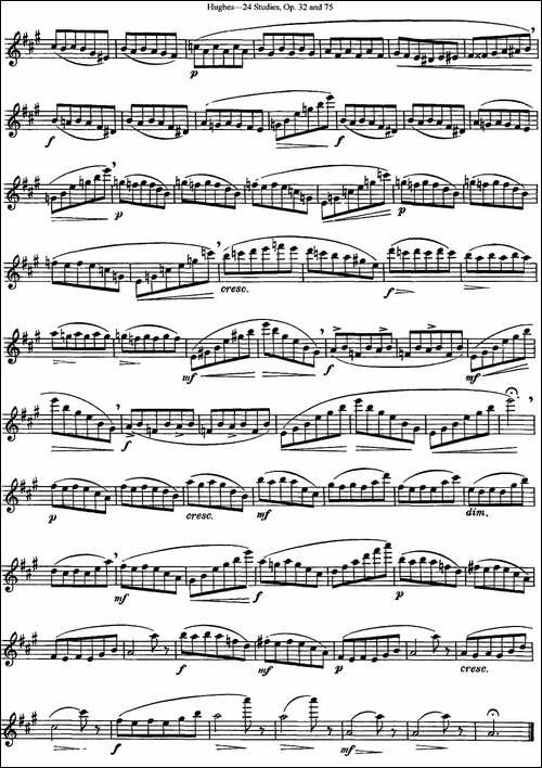 胡埃斯24首长笛练习曲Op.32-NO.15-长笛五线谱|长笛谱