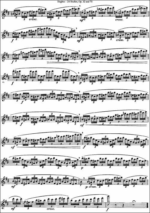 胡埃斯24首长笛练习曲Op.32-NO.16-长笛五线谱|长笛谱
