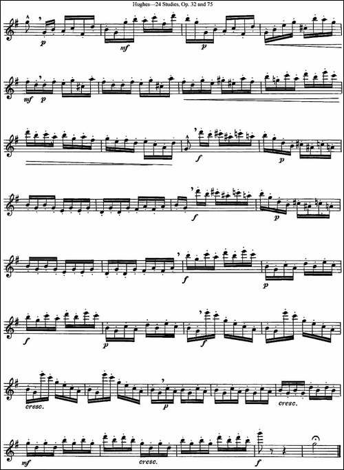 胡埃斯24首长笛练习曲Op.32-NO.19-长笛五线谱|长笛谱
