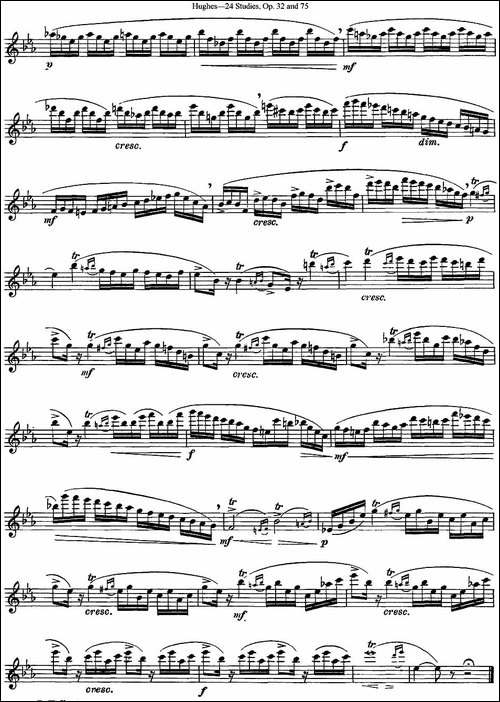 胡埃斯24首长笛练习曲Op.32-NO.20-长笛五线谱|长笛谱