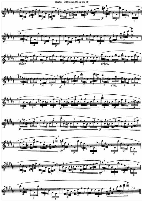 胡埃斯24首长笛练习曲Op.32-NO.21-长笛五线谱|长笛谱