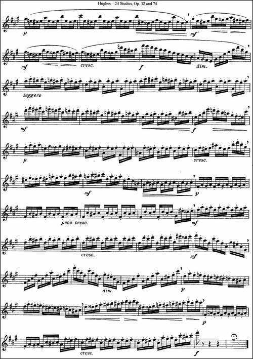 胡埃斯24首长笛练习曲Op.32-NO.24-长笛五线谱|长笛谱