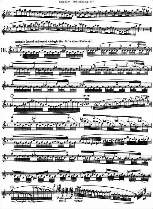 卡-伊勒特30首长笛练习曲Op.107-NO.16-NO.18-长笛五线谱|长笛谱