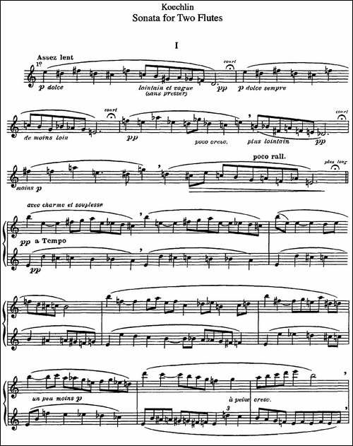 考埃琳双长笛奏鸣曲-NO.1-长笛五线谱|长笛谱