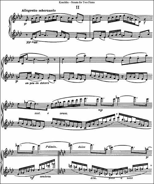 考埃琳双长笛奏鸣曲-NO.2-长笛五线谱|长笛谱