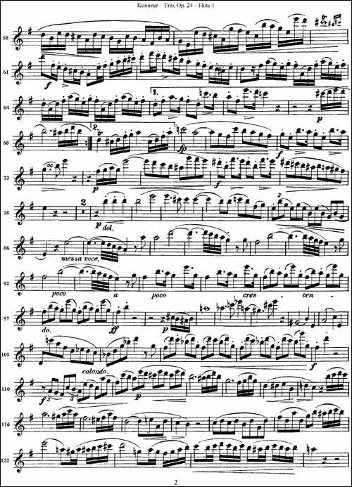库默长笛三重奏Op.24-Flute-1-长笛五线谱|长笛谱