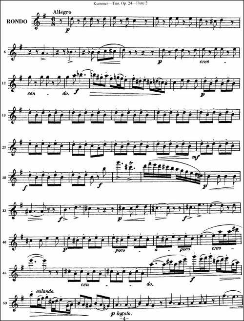 库默长笛三重奏Op.24-Flute-2-长笛五线谱|长笛谱