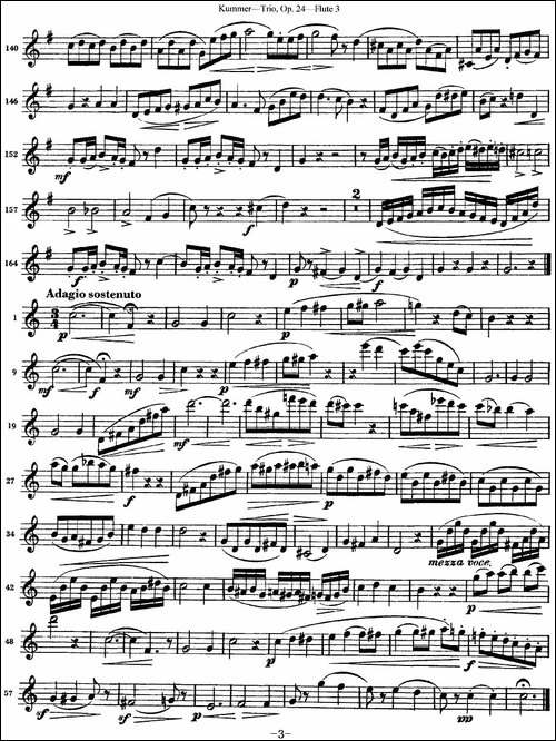 库默长笛三重奏Op.24-Flute-3-长笛五线谱|长笛谱