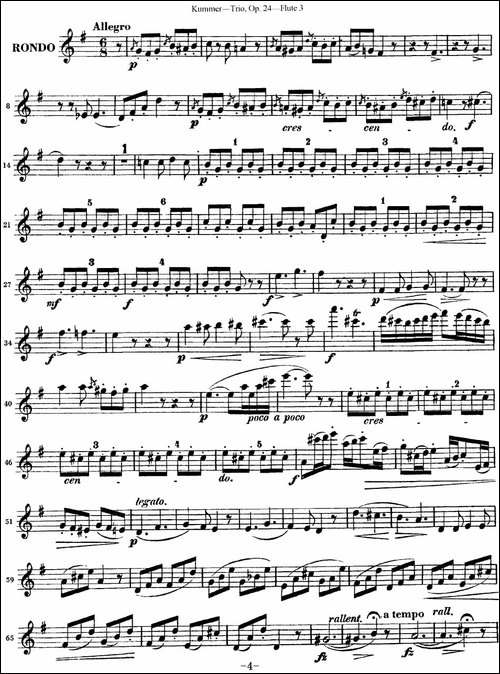库默长笛三重奏Op.24-Flute-3-长笛五线谱|长笛谱