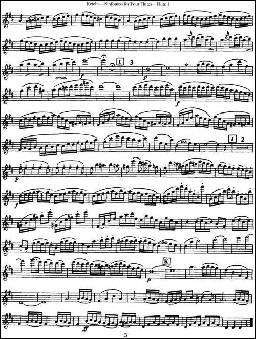 瑞查长笛四重奏-Flute-1-长笛五线谱|长笛谱