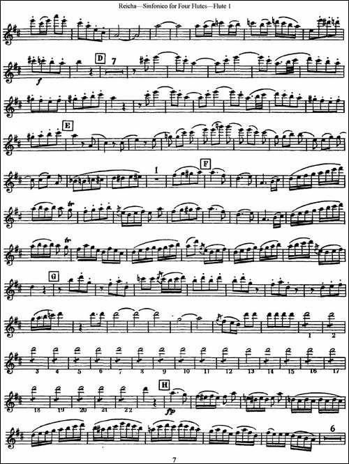 瑞查长笛四重奏-Flute-1-长笛五线谱|长笛谱
