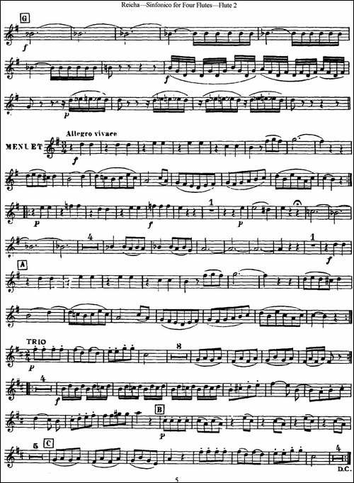 瑞查长笛四重奏-Flute-2-长笛五线谱|长笛谱