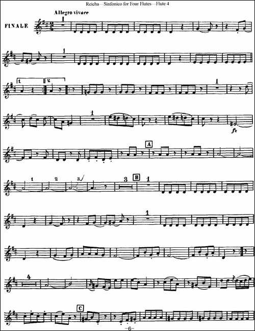 瑞查长笛四重奏-Flute-4-长笛五线谱|长笛谱
