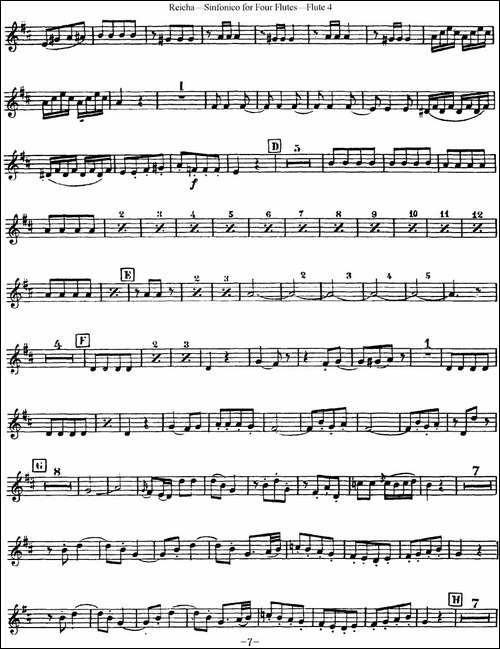 瑞查长笛四重奏-Flute-4-长笛五线谱|长笛谱