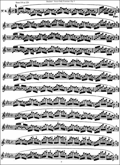 瑞澈特七首每日长笛练习曲Op.5-NO.4-长笛五线谱|长笛谱